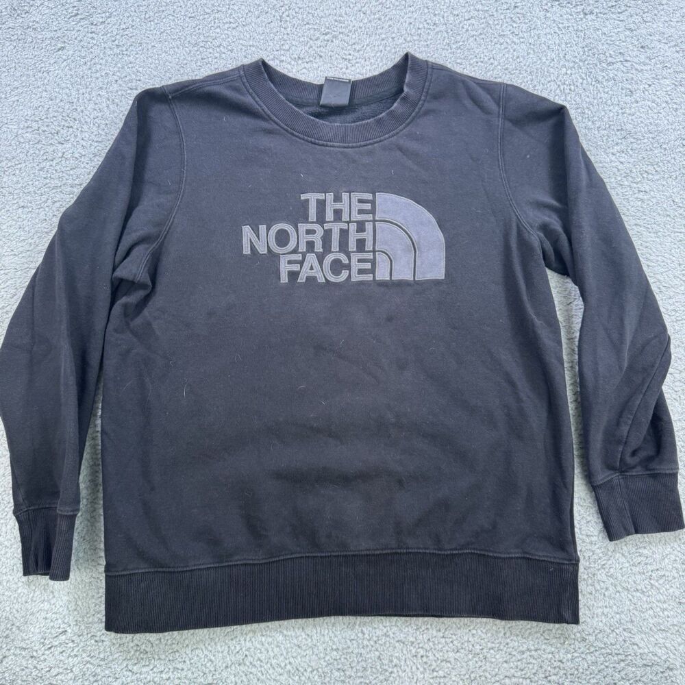 The North Face Sweatshirt Women Size L Black Crew Neck Long Sleeve